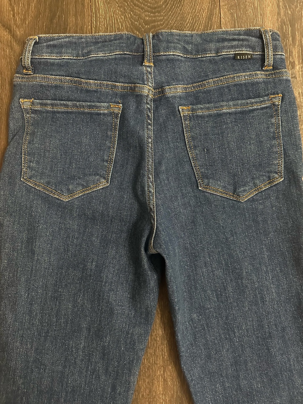 Risen Rhinestone Fringe Jeans Western Glam Raw Hem Ankle Bling Denim Size 9/29 - Picture 3 of 9
